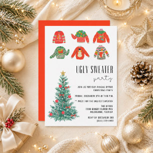 Invitación Fiesta de Navidad de la Oficina con Jersey Feo