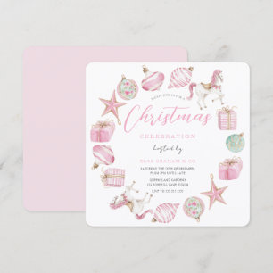 Invitación Fiesta de Navidad de la Princesa Corona Rosa 
