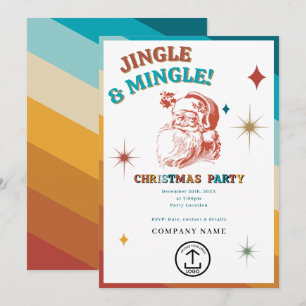 Invitación Fiesta de Navidad de Negocios Retro Vintage Santa
