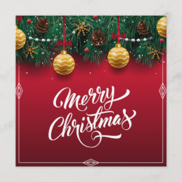 Invitación Fiesta de Navidad de Nochebuena Roja Elegante | In