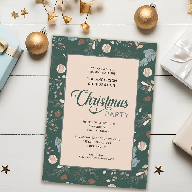 Invitación Fiesta de Navidad de Oficina con Follaje de Invier (Subido por el creador)