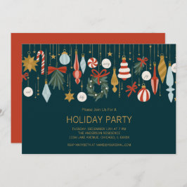 Invitación Fiesta de Navidad de Ornamentos de Navidad