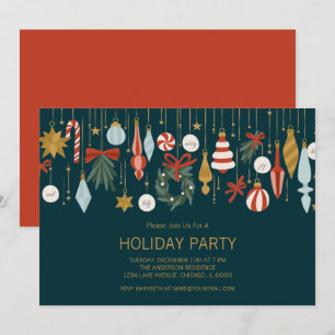 Invitación Fiesta de Navidad de Ornamentos de Navidad