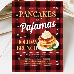 Invitación Fiesta de Navidad de Panqueques y Pijamas