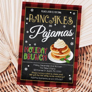 Invitación Fiesta de Navidad de Panqueques y Pijamas