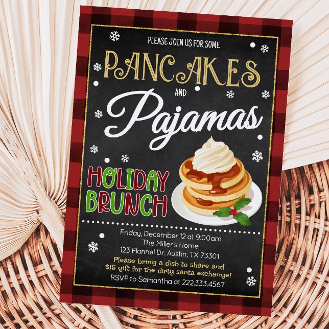 Invitación Fiesta de Navidad de Panqueques y Pijamas (Subido por el creador)