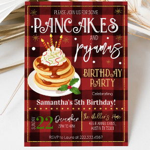 Invitación Fiesta de Navidad de Panqueques y Pijamas