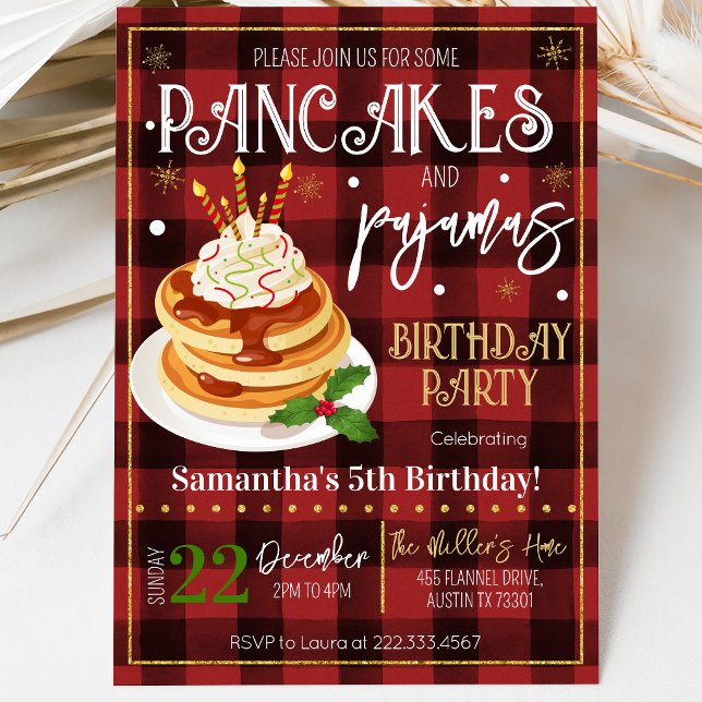Invitación Fiesta de Navidad de Panqueques y Pijamas (Subido por el creador)