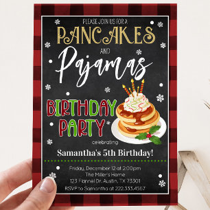 Invitación Fiesta de Navidad de Panqueques y Pijamas