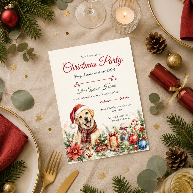 Invitación Fiesta de Navidad de Perro Caprichosa (Subido por el creador)