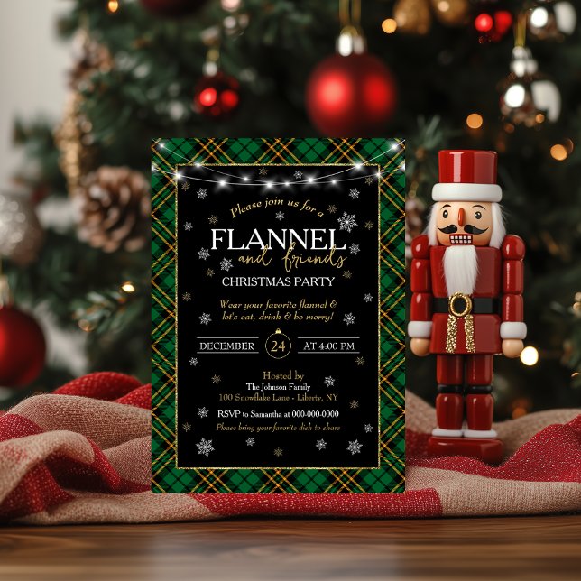 Invitación Fiesta de Navidad de Plaid Flannel y Amigos  (Subido por el creador)