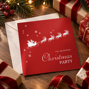 Invitación Fiesta de Navidad de Reno de Trineo de Santa
