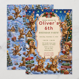 Invitación Fiesta de Navidad de Reno Lindos