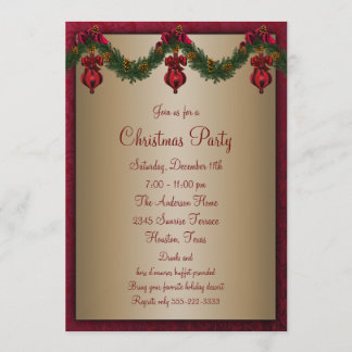 Invitación Fiesta de Navidad de Rojo Verde