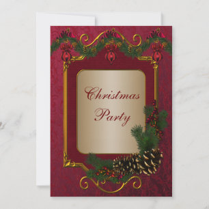Invitación Fiesta de Navidad de Rojo Verde