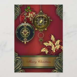 Invitación Fiesta de Navidad de rojo y verde