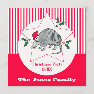 Invitación Fiesta de Navidad de Santa del armadillo