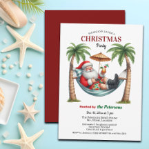Fiesta de Navidad de Santa en una Isla Tropical