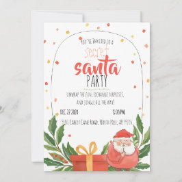 Invitación Fiesta de Navidad de Secret Santa con Acuarela