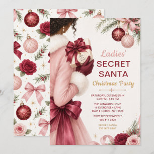 Invitación Fiesta de Navidad de Secret Santa de Damas