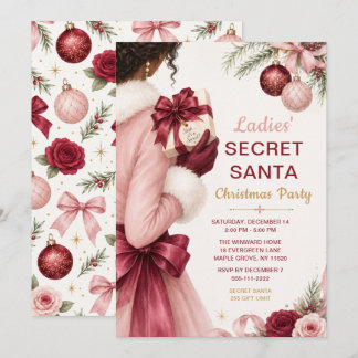 Invitación Fiesta de Navidad de Secret Santa de Damas