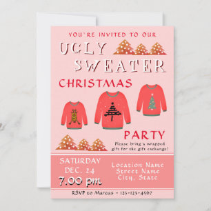 Invitación Fiesta de Navidad de Suéter Feo
