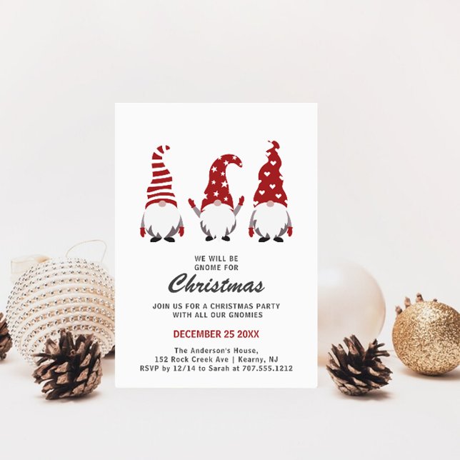 Invitación fiesta de Navidad de tres gnomos (Subido por el creador)