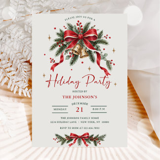 Invitación Fiesta de Navidad de Vacaciones Elegante