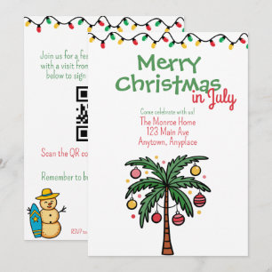 Invitación Fiesta de Navidad de verano en Julio