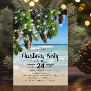 Invitación Fiesta de Navidad de Verano en la Playa