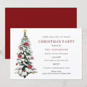 Invitación Fiesta de Navidad del Árbol Tradicional