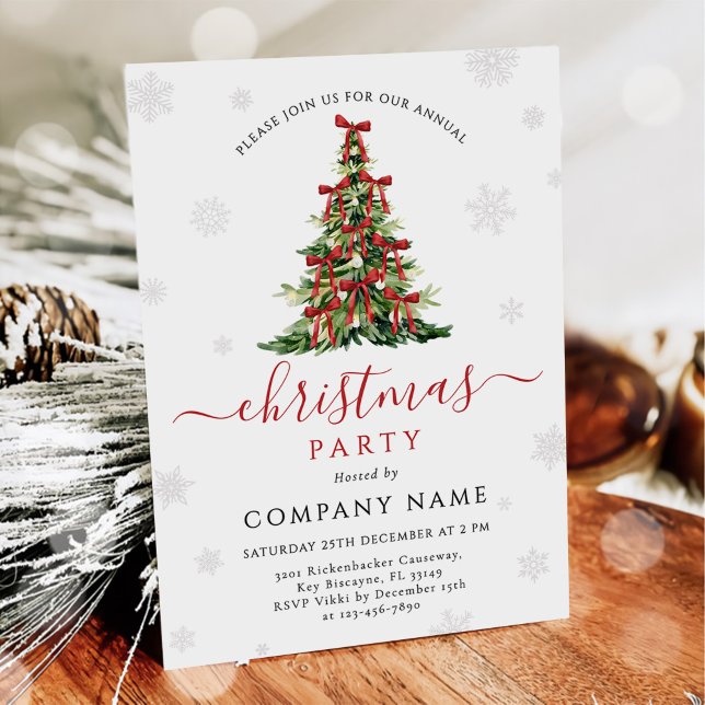 Invitación Fiesta de Navidad del Árbol Tradicional de Lazo Ro (Subido por el creador)