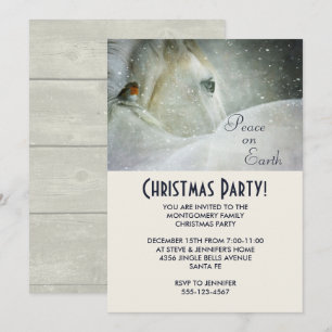 Invitación Fiesta de Navidad del Caballo Blanco y el Pájaro e