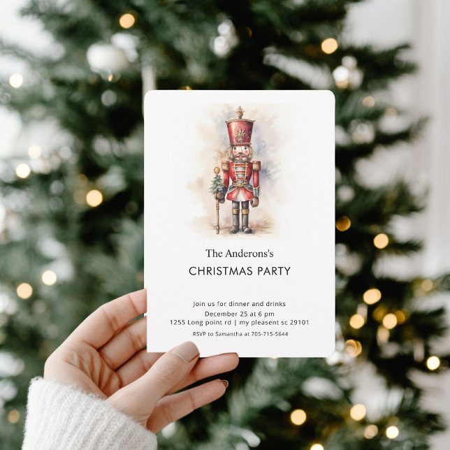 Invitación Fiesta de Navidad del Cascanueces con Acuarela (Subido por el creador)