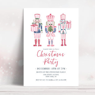 Invitación Fiesta de Navidad del Cascanueces pintado a mano c
