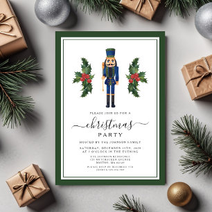 Invitación Fiesta de Navidad del Cascanueces Verde Festivo