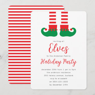 Invitación Fiesta de Navidad del Elfo Bonito
