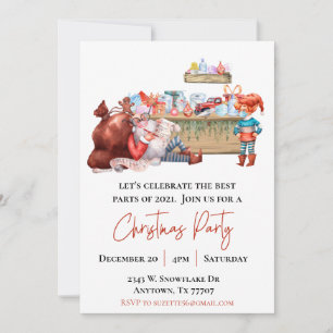 Invitación Fiesta de Navidad del Elfo de Santa Covid