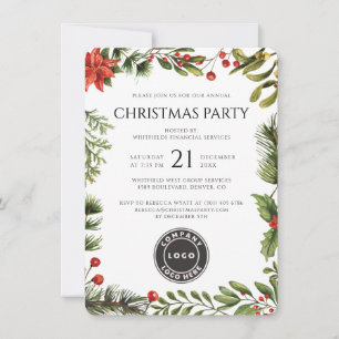 Invitación Fiesta de Navidad del Logotipo Empresarial