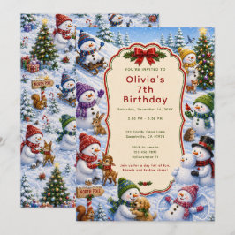Invitación Fiesta de Navidad del Muñeco de Nieve Adorable