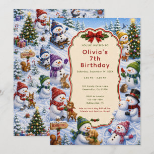 Invitación Fiesta de Navidad del Muñeco de Nieve Adorable