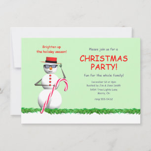 Invitación Fiesta de Navidad del muñeco de nieve del día de