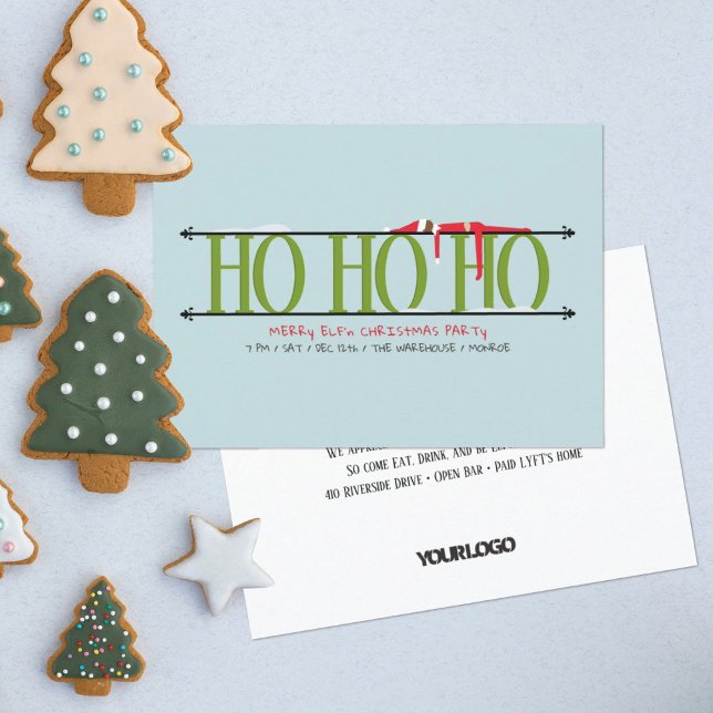 Invitación Fiesta de Navidad del personal de Green & Blue Elf (Subido por el creador)