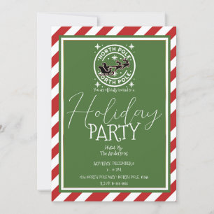Invitación Fiesta de Navidad del Polo Norte de Rojo Blanco Ve