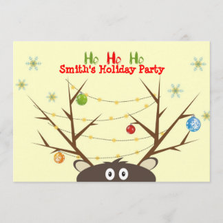 Invitación Fiesta de Navidad del reno de la familia