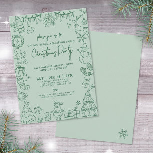 Invitación Fiesta de Navidad Dibujada con Capricho