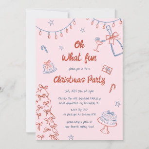 Invitación Fiesta de Navidad Divertida con Dibujos a Mano