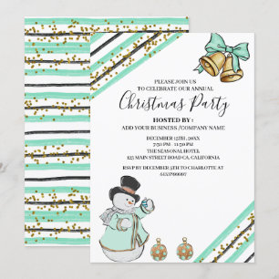 Invitación Fiesta de Navidad divertida en la oficina corporat