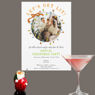 Invitación Fiesta de Navidad Divertida y con Estilo Let's Get