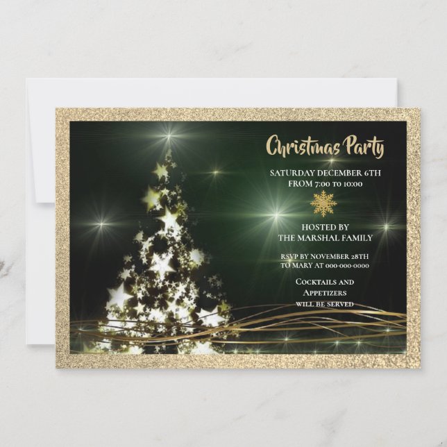 Invitación Fiesta de Navidad elegante  (Anverso)